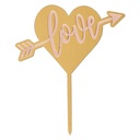 Topper corazón dorado love Dekora
