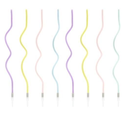 [DE32110] Velas curl mix 16cm, 8uds PartyDeco