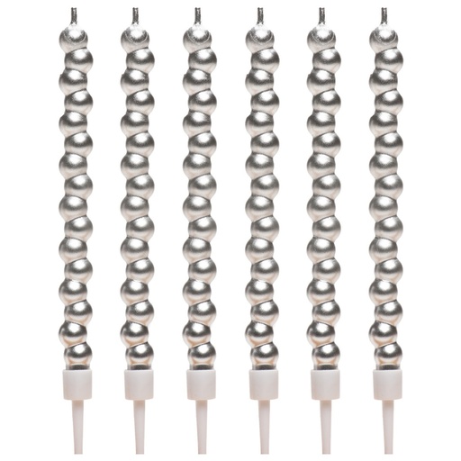 [345474] Velas para tartas burbuja plateada 6ud Dekora