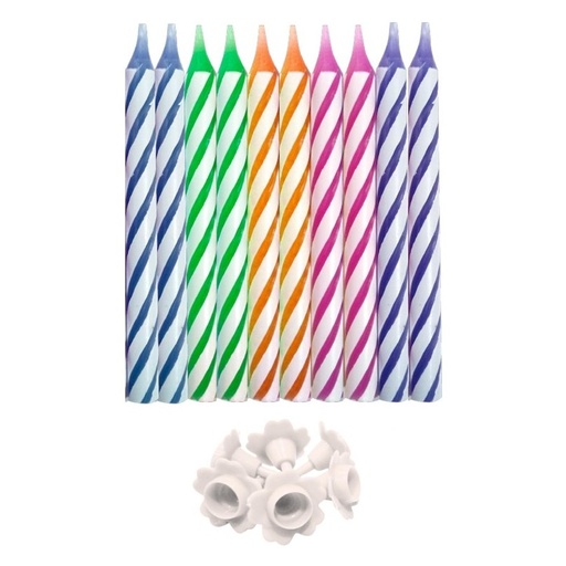 [345310] Velas para tartas mágicas, no se apagan 10ud Dekora
