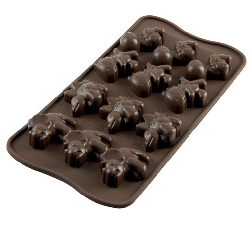 [22116770265] Molde silicona 12 dinosaurios de chocolate SILIKOMART