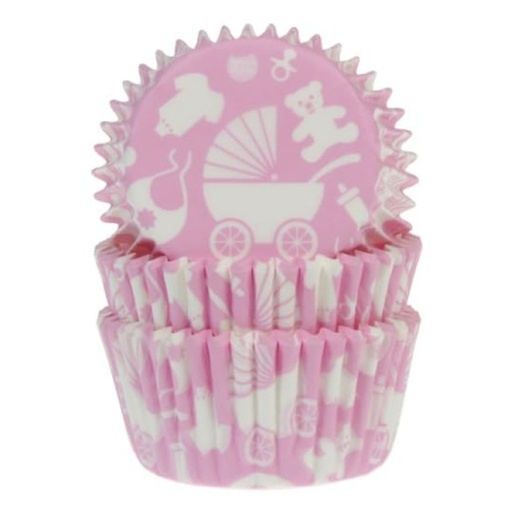 [HM5126] Cápsulas cupcakes motivos bebé rosas House Of Marie