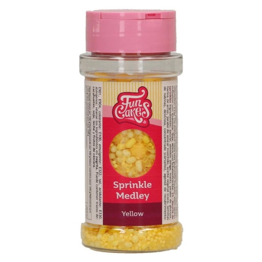 [F53285] Decoración comestible sprinkle medley amarillo 70g FUNCAKES