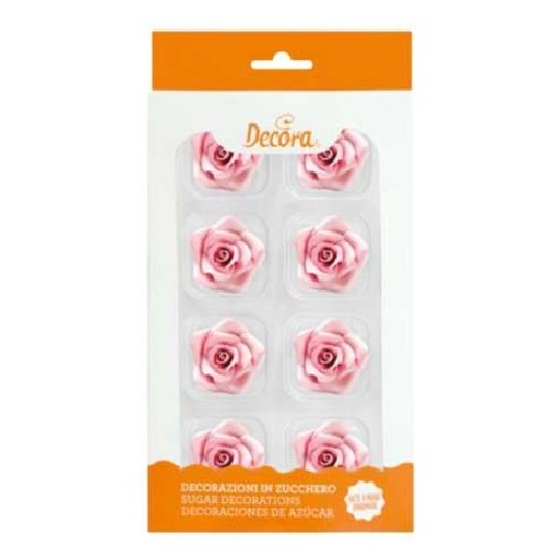 [0500383] Rosas comestibles rosas 8ud DECORA