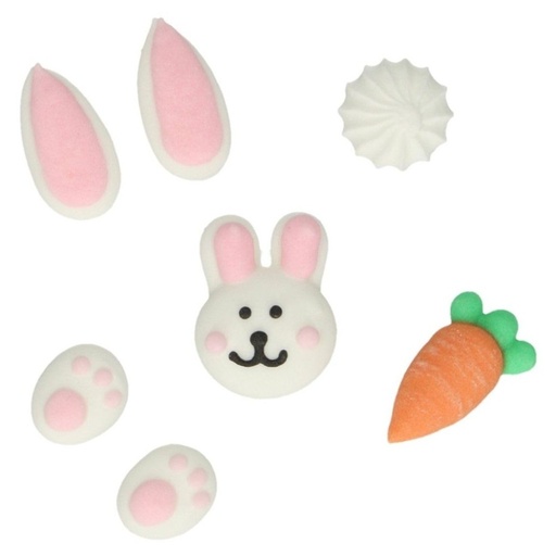 [F50260] Decoración azucar conejitos 8ud FUNCAKES