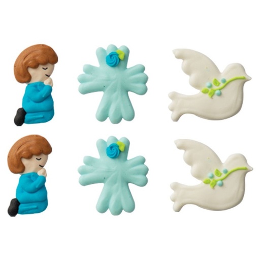 [0500426] Decoración de azúcar para primera comunión niño 6ud DECORA
