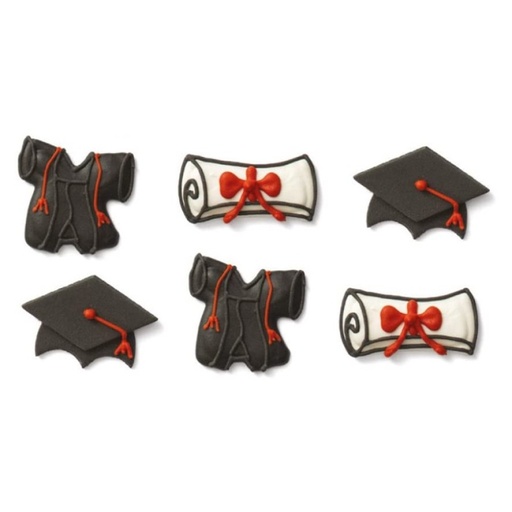 [0500421] Figuritas de azúcar graduación 6ud DECORA