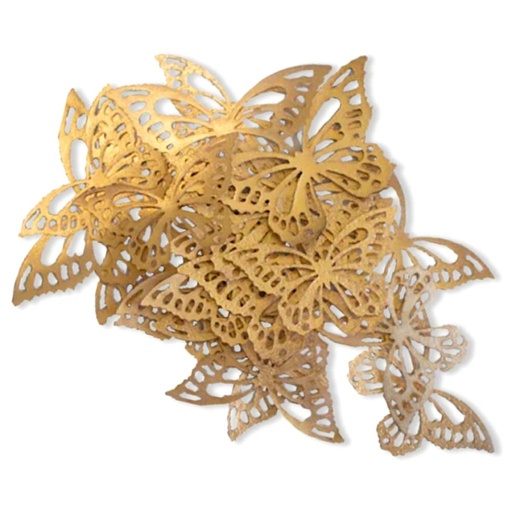[MB001] Mariposas doradas de oblea crystal CANDY