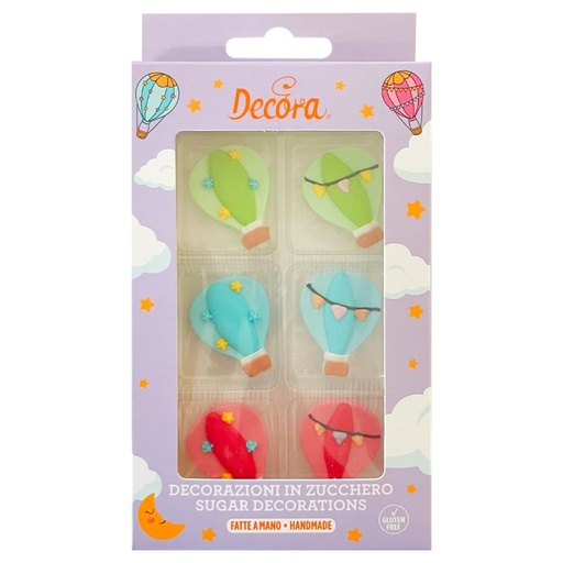[0500394] Globos aerostáticos de azúcar 6ud DECORA