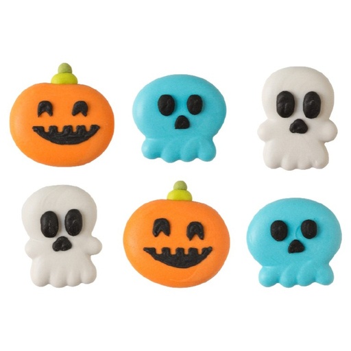 [0500432] Decoración de azúcar calaveras y calabazas halloween 6ud DECORA