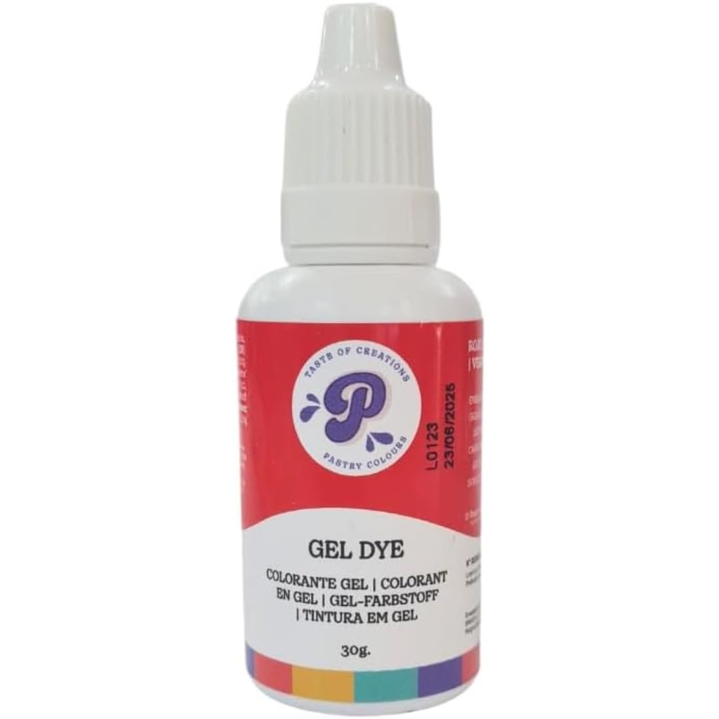 Colorante en gel rojo liposoluble 30ml. Pastry Colours
