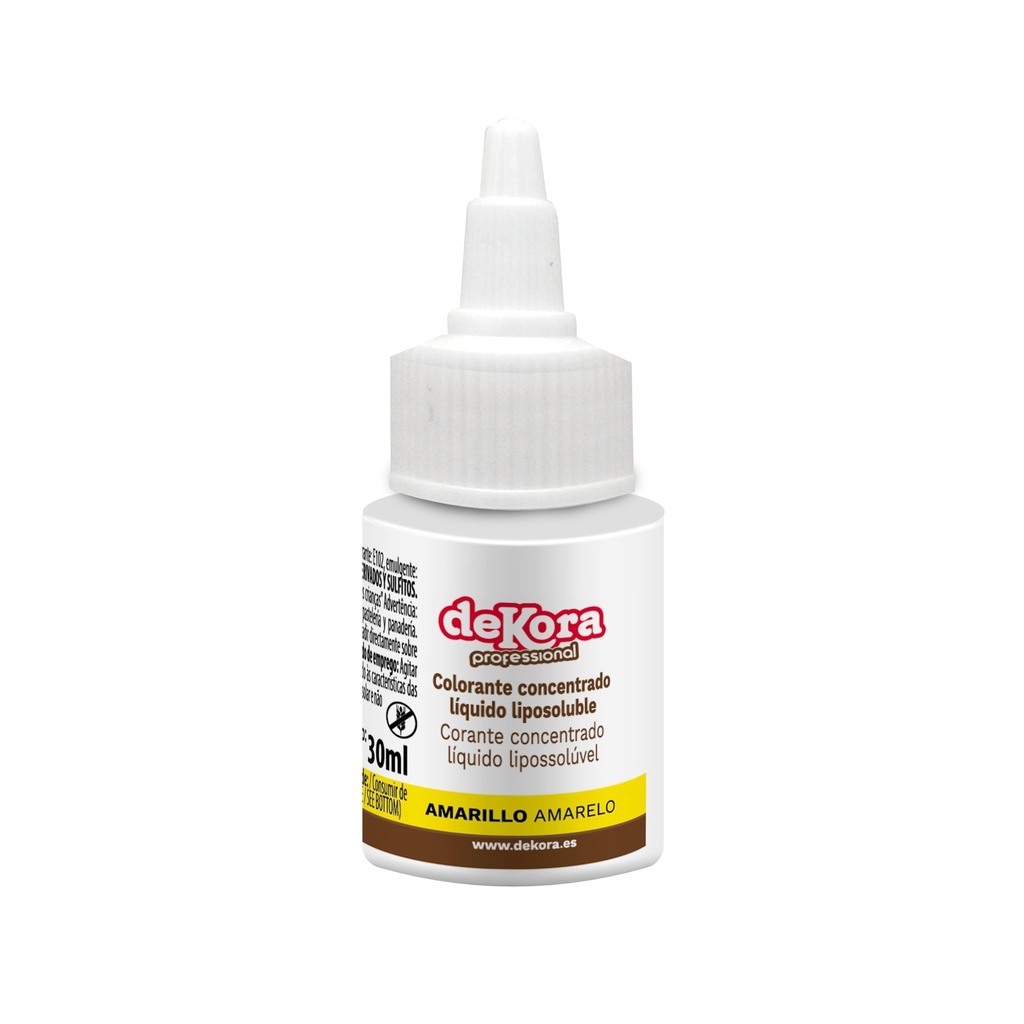Colorante Líquido Amarillo Liposoluble 30ml Dekora