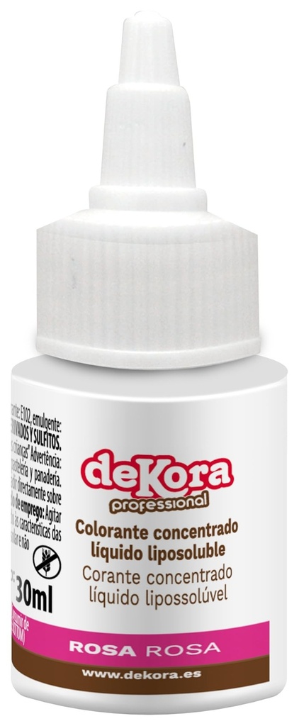 Colorante líquido rosa liposoluble 30ml. Dekora