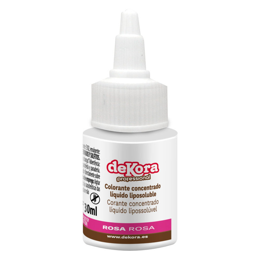 Colorante líquido rosa liposoluble 30ml. Dekora