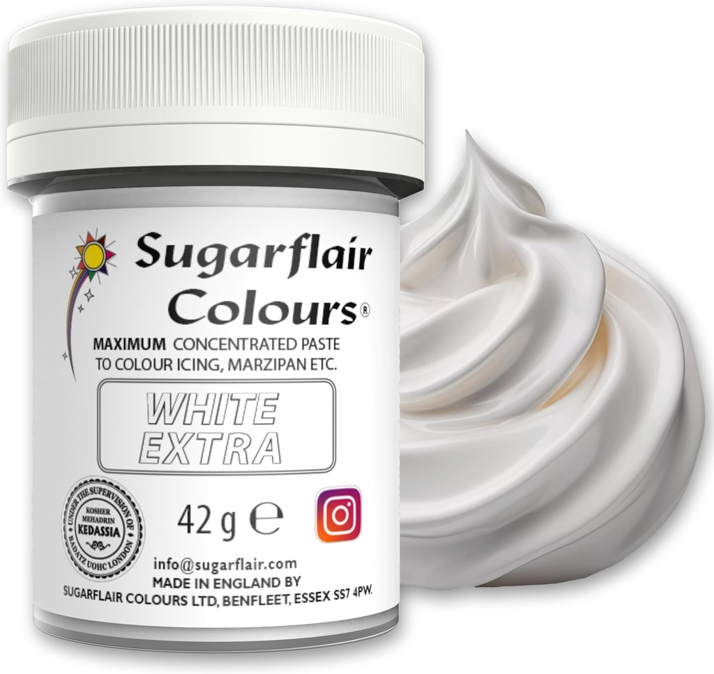 Colorante en pasta blanco extra 42gr. Sugarflair
