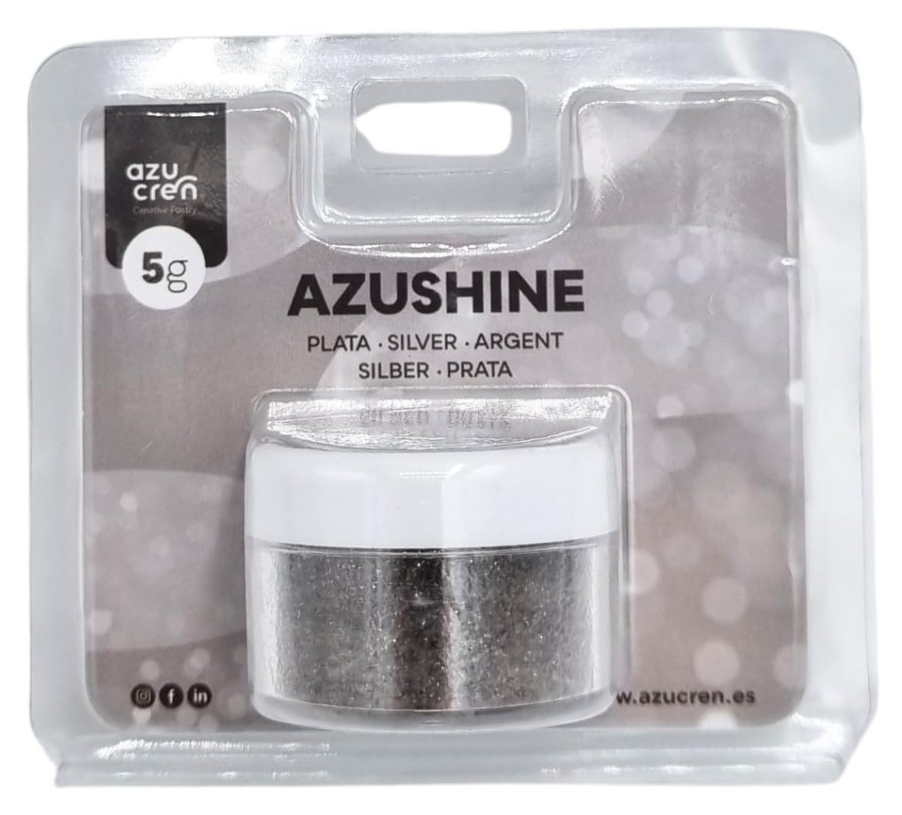Purpurina comestible en polvo plata 5gr. Azushine