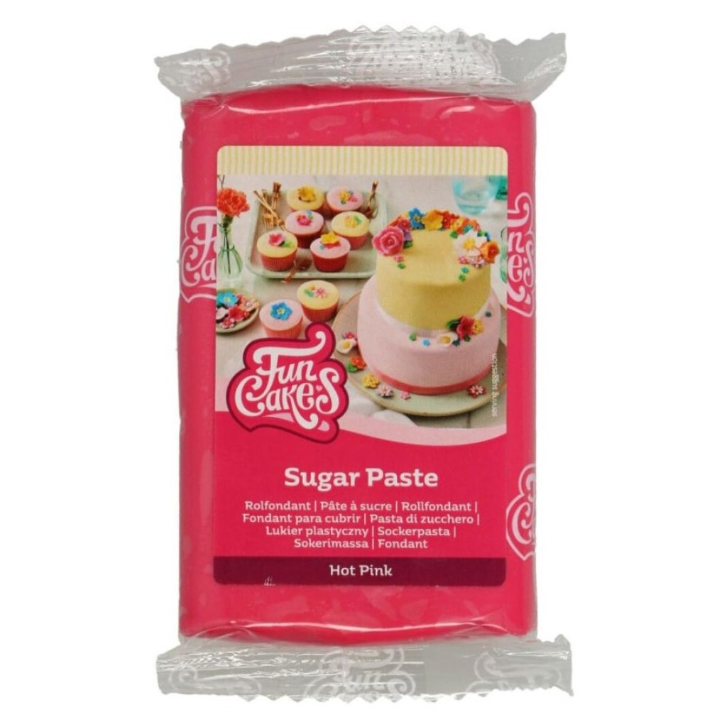 Fondant color rosa intenso 250gr. Funcakes