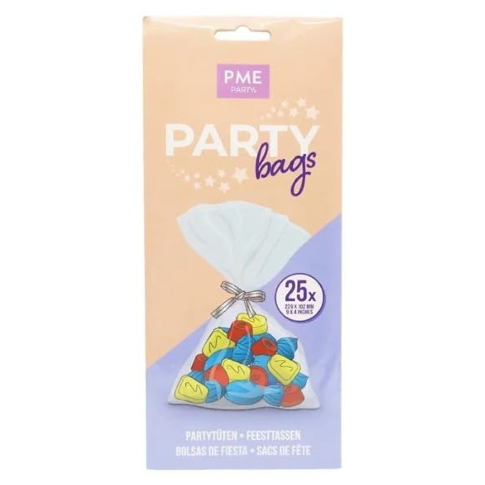 Bolsa dulces con lazo plata 229 x 102mm PME