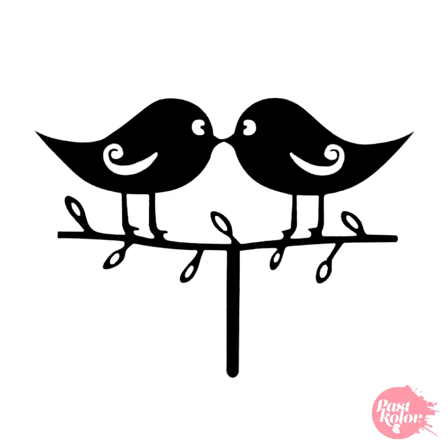 Cake Topper Acrílico Pajaritos Pastkolor