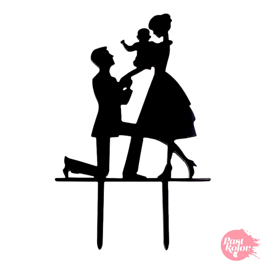Cake Topper Acrílico Silueta Novios Modelo 3 Pastkolor