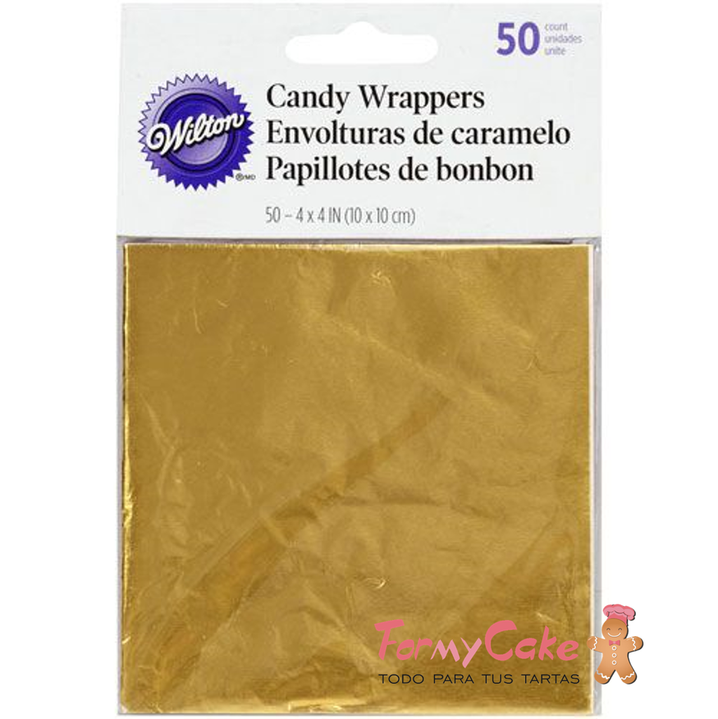 Envoltorios Metalizados Oro 50ud Wilton