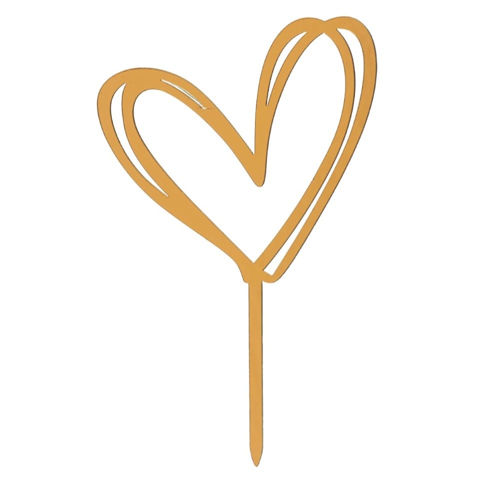 Topper corazón dorado Dekora