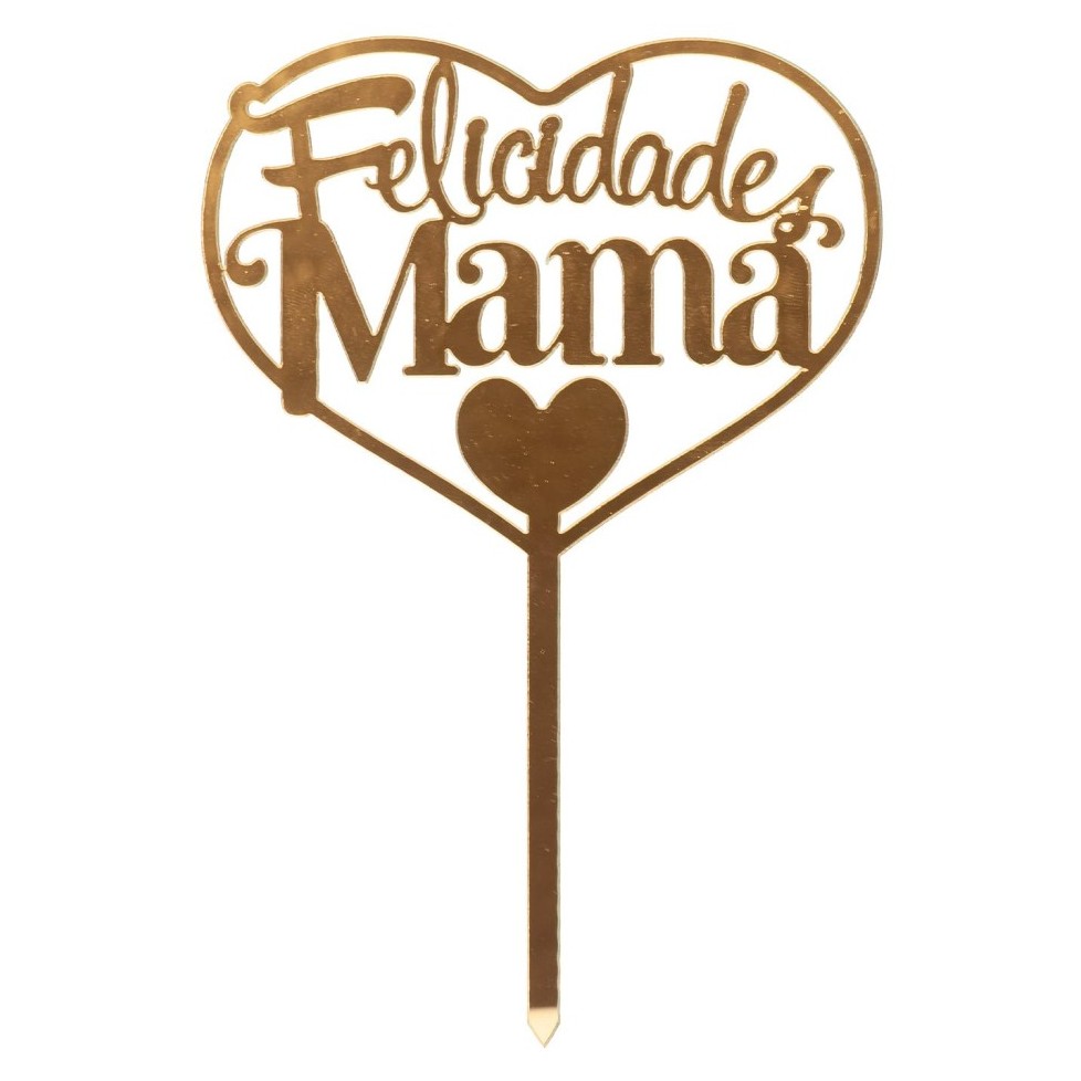 Topper felicidades mamá dorado Dekora