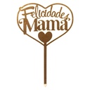 Topper felicidades mamá dorado Dekora