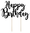 Topper Para Tarta Happy Birthday Negro Partydeco