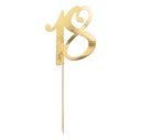 Topper para tarta número 18 dorado Partydeco