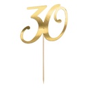 Topper para tarta número 30 dorado Partydeco