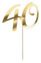 Topper Para Tarta Número 40 Dorado Partydeco