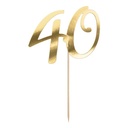 Topper para tarta número 40 dorado Partydeco