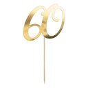 Topper para tarta número 60 dorado Partydeco