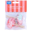 Toppers de san valentín "sweet on you" para cupcakes 24uds PME