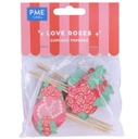 Toppers de san valentín rosas para cupcakes 24uds PME