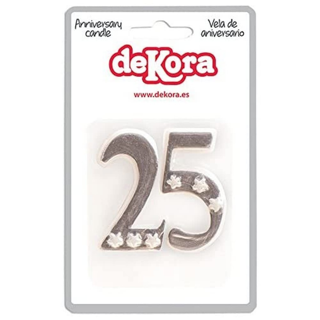Vela 25 aniversario dekora 6cm