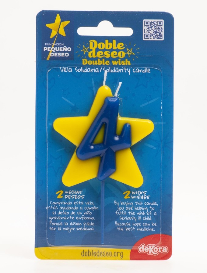 Vela solidaria doble deseo número 4 Dekora