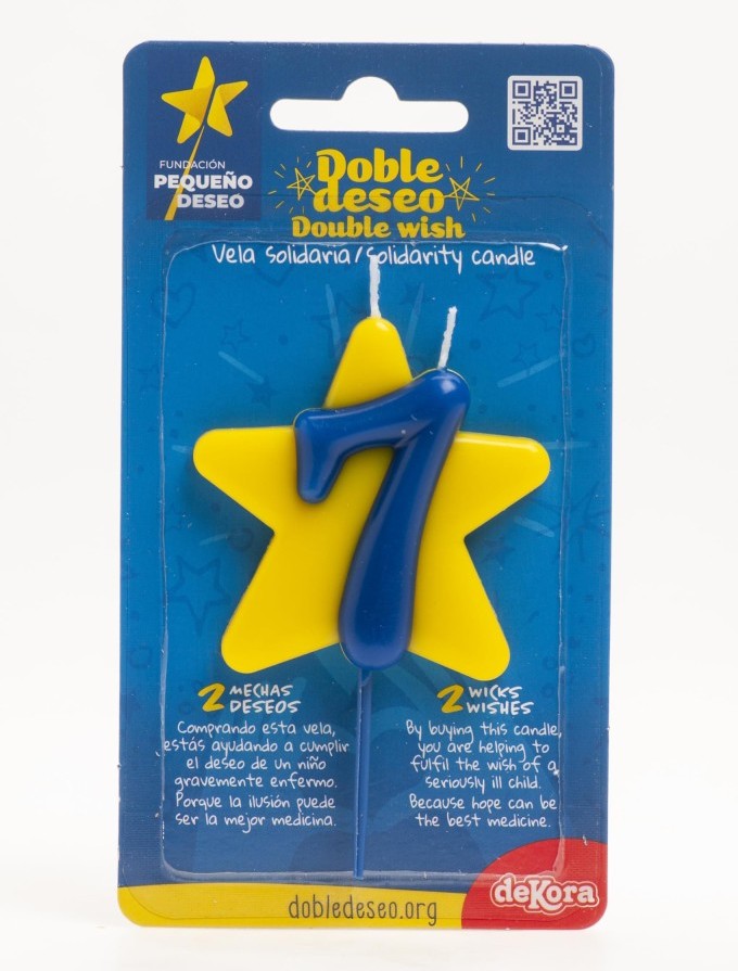 Vela solidaria doble deseo número 7 Dekora