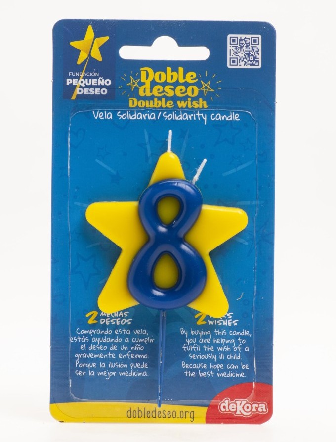 Vela solidaria doble deseo número 8 Dekora