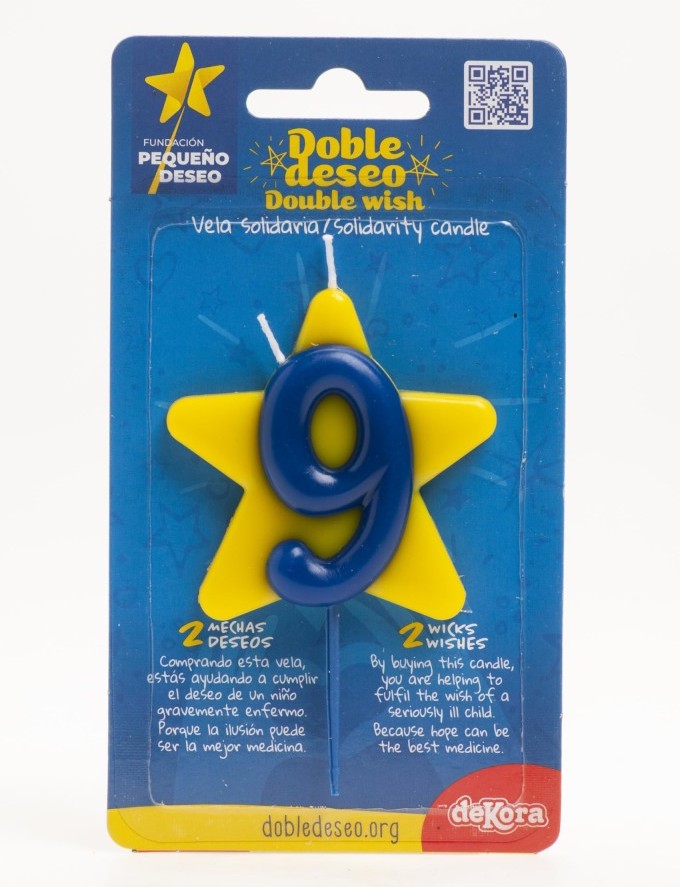 Vela solidaria doble deseo número 9 Dekora