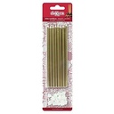 Velas alargadas oro metalizadas 13cm, 16ud Dekora