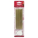 Velas alargadas oro metalizadas 13cm, 16ud Dekora