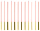 Velas Alargadas Rosa-Oro 14cm, 12ud PartyDeco