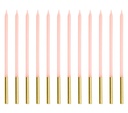 Velas alargadas rosa-oro 14cm, 12ud PartyDeco
