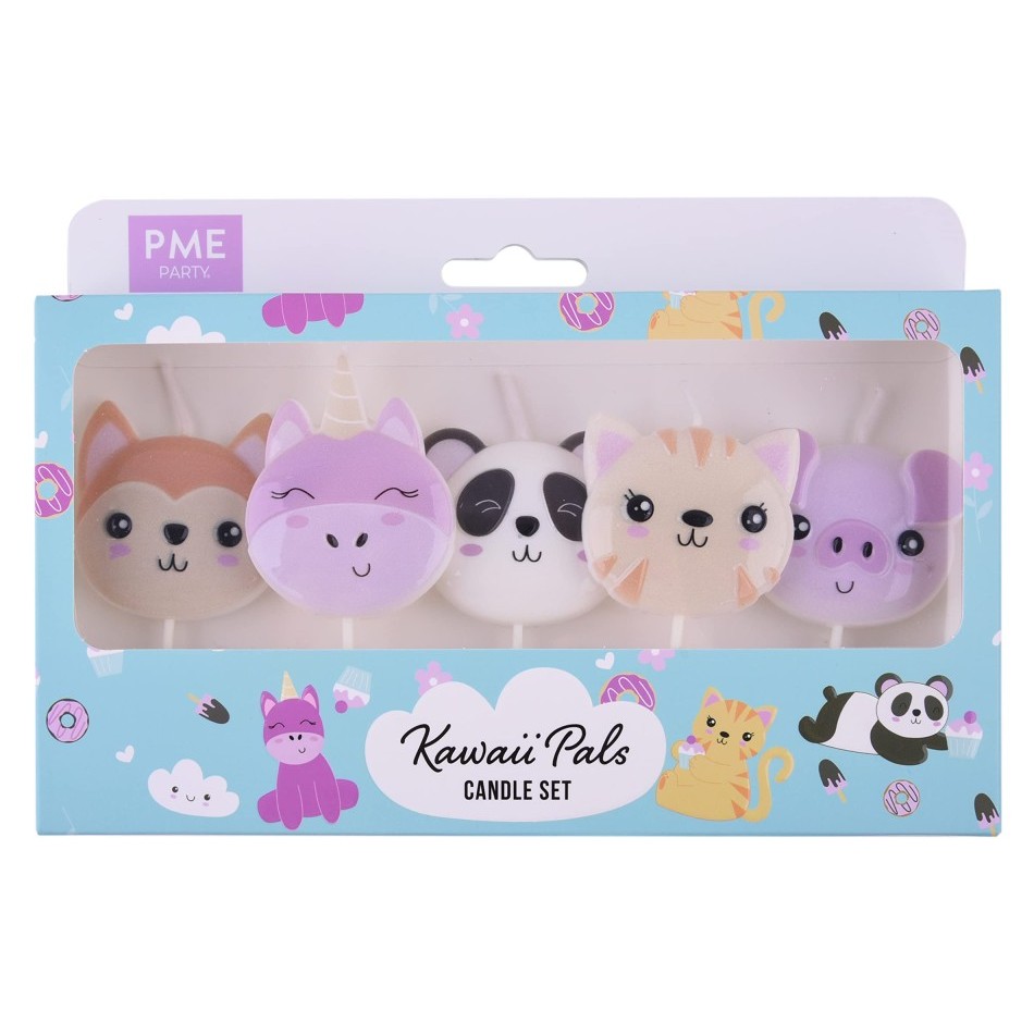 Velas animalitos kawaii 5ud PME