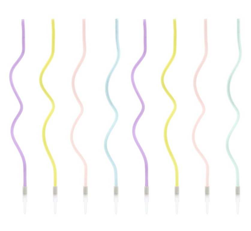 Velas curl mix 16cm, 8uds PartyDeco
