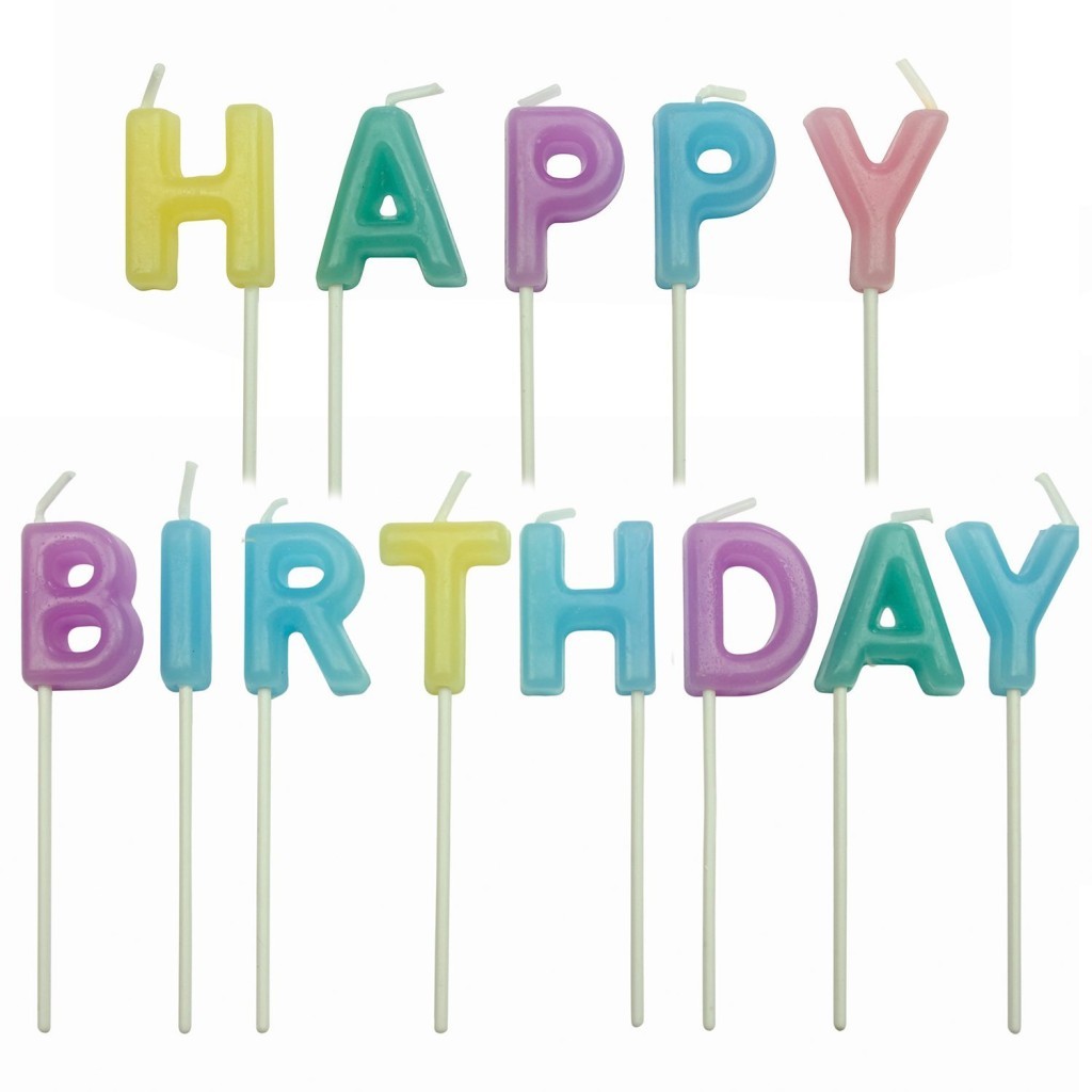 Velas happy birthday colores pastel 13ud PME