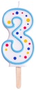 Velas para Tartas Azul Número 3 PME