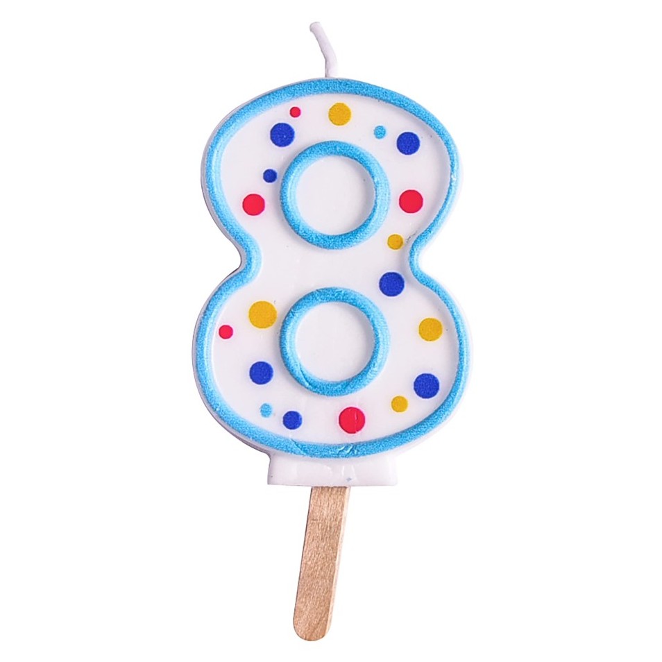 Velas para tartas azul número 8 PME